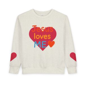 Toddler Sweatshirt with Heart Designs | Jesus Loves Me, Cute Kids Apparel, Valentine's Day Gift, Love, Positive Messages