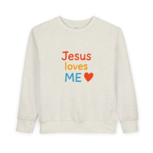 Jesus Loves Me Toddler Sweatshirt, Cute Kids Pullover, Christian Apparel, Faith-Based Clothing, Toddler Gift, Cozy Kids Fashion
